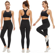 Black Leggings for Women Soft High Waisted Tummy Control Leggings Sports Workout Gym Running Yoga Pants