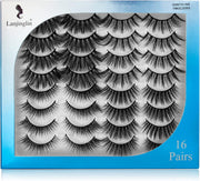 False Eyelashes Mink Lashes, 8 Pairs Dramatic D-Curly Natural Fluffy Fake Lashes (025)