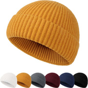 Beanie Hat Men - Fisherman Beanie Trawler Beanie Knitted Cuffed Winter Hat Skullcap Gifts for Men UK