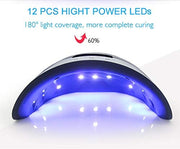 LED UV Nail Lamps for Gel Nail Polish Nail Dryer Curing Lamp with 3 Timers Auto Sensor LED Digital Display USB Plug Carry Convenient