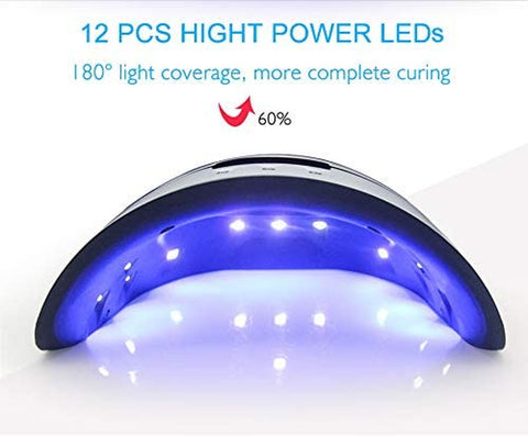 LED UV Nail Lamps for Gel Nail Polish Nail Dryer Curing Lamp with 3 Timers Auto Sensor LED Digital Display USB Plug Carry Convenient