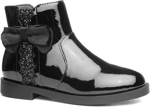 Lauren Girls Black Patent Ankle Boot