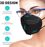 20Pcs FFP2 Face Mask Black CE Certified KN95 Mask Filtration Rate ≥95% 5-Layer Protective FFP2 Masks Individually Packaged Face Mask High Filter Respirator Mask for Daily Prevention and Protection