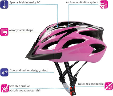 Bike Helmet Men, Mountain Cycle Helmets Ladies with Visor Adjustable Size 56-62CM Large Lightweight 18 Vents Bicycle Cycling for Teenagers Women Men Sport Headwear