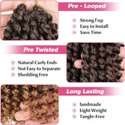 Passion Twist Hair 10 Inch Pre Twisted Passion Twist Crochet Braids Ombre Blonde Short Pre Looped Crochet Hair 8 Packs T1B/27