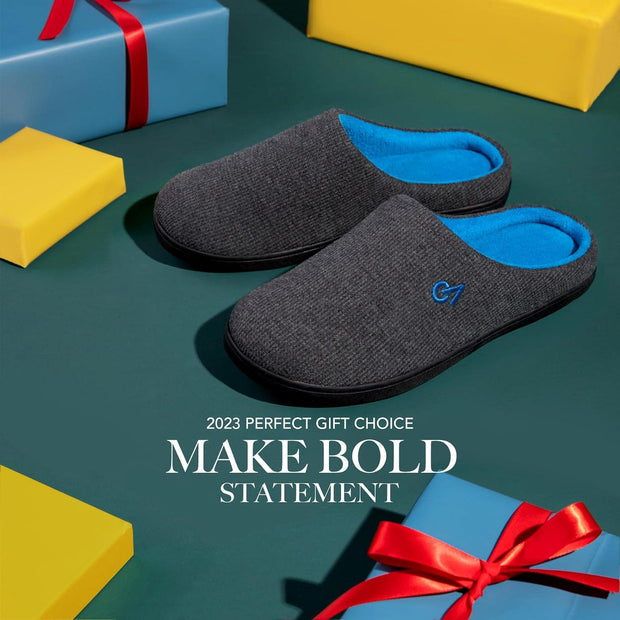 Men'S Two-Tone Memory Foam Slippers