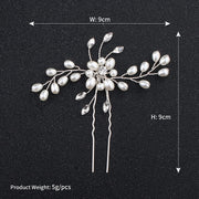 3 PCS Bridal Hair Pins,  Pearl Flower Crystal Bridal Bridesmaid Jewelry Wedding Hair Pin Clips Rhinestone Headpiece Accessories Bobby Pin