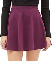 Women'S Plain Skater Skirt Basic A-Line Stretchy Flared Mini Flowy Skirt Multiple Colours plus Size Curve 8-22