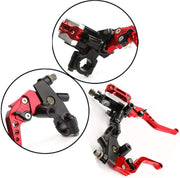 Universal 7/8 Inch 22Mm Motorcycle Brake Clutch Lever Motorbike Handlebar Brake Master Cylinder Reservoir Brake Levers Set for Dirt Bike Scooters Red