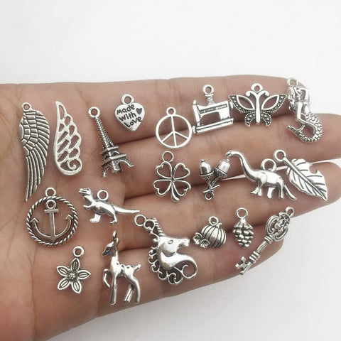 Wholesale Bulk Lots 200Pcs Tibetan Silver Charms Pendant Fitting for DIY Necklace Bracelet Earrings Jewellery Making Accessories WM332