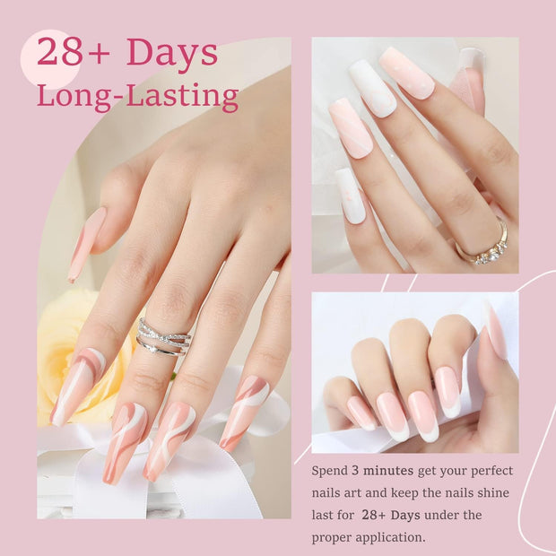 Gel Nail Polishes 6 Colors Nude Pink French Manicure Shellac Nail Polish Set Spring UV Gel Polishes Pastel Milky Pink Nail Gel Polsih Mothers Day Gift for Woman