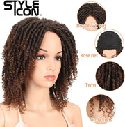 6" Short Dreadlock Wig Twist Wigs for Black Women Short Curly Synthetic Wigs (6", TT1B/30)