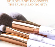 Makeup Brushes  Professional Marble Makeup Brush Set, Soft and Odor-Free Natural Synthetic Bristles,10Pcs + 2 Sponge Puff + Marble Pattern Cosmetics Bag