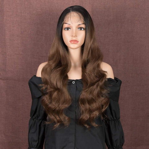 Lace Front Wig Synthetic 26 Inches 13X4 Lace Wavy Wig Free Part Wig for Women Heat Resistant Fiber