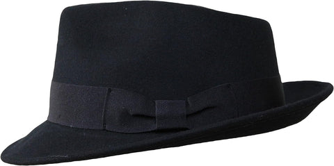 B&S Premium Doyle - Teardrop Fedora Hat - 100% Wool Felt - Crushable for Travel - Water Resistant - Unisex