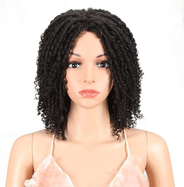 6" Short Dreadlock Wig Twist Wigs for Black Women Short Curly Synthetic Wigs (6", TT1B/30)