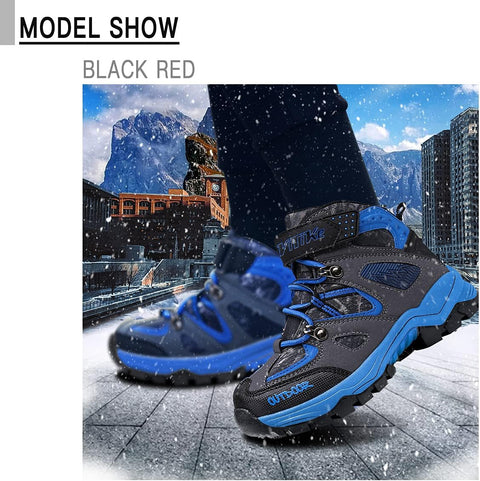 Kids Hilking Boots Outdoor Climbing Trainers Travelling Sports Shoes Non-Slip Hiker Snow Boots