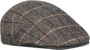 Mens Tweed Flat Cap Driving Hat Newsboy Cap - Adjustable Fashion Newsboy Irish Beret Hat, Autumn Winter, 55-59CM