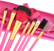 Makeup Brushes Cosmetic Palette Set  Professional Makeup Palette Kit （Include: Eyeshadow & Blusher & Face Powder & Lip Gloss) + Makeup Brushes Set (7Pcs Pink Brushes)