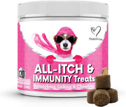 All-Itch Immunity Treats for Dogs - Soothe Itchy Paws, Eyes, Ears, Skin - Stop Itching, Licking, Scratching - Good for Small, Medium & Large Dogs - Supports Seasonal Itching - Twin Value Pack