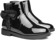 Lauren Girls Black Patent Ankle Boot