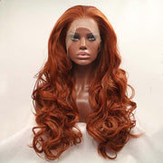 Wigs Brown Red Wigs 350# Synthetic Ginger Lace Front Wigs for Women Hair Heat Resistant Fiber Long Hair Wigs Cosplay Part