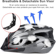 Cycle Helmet, Lightweight Bicycle Helmet, Adjustable Mountain & Road Bike Helmets for Adults, 8 Vents with Adjustable Strap & Detachable Visor for Mens Womens(Head Size58-62Cm)