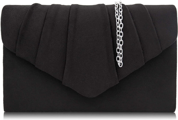 Women Clutch Bag Suede Pleated Envelope Bag Stylish Evening Bag