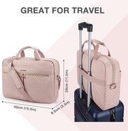 Laptop Bag, 15.6 Inch Briefcase for Women Large Laptop Case Computer Bag Office Travel Business, Pink