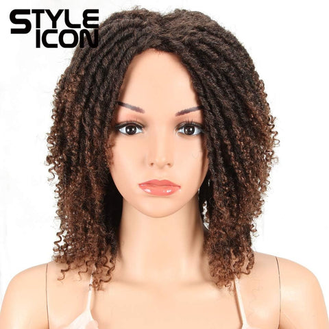 6" Short Dreadlock Wig Twist Wigs for Black Women Short Curly Synthetic Wigs (6", TT1B/30)