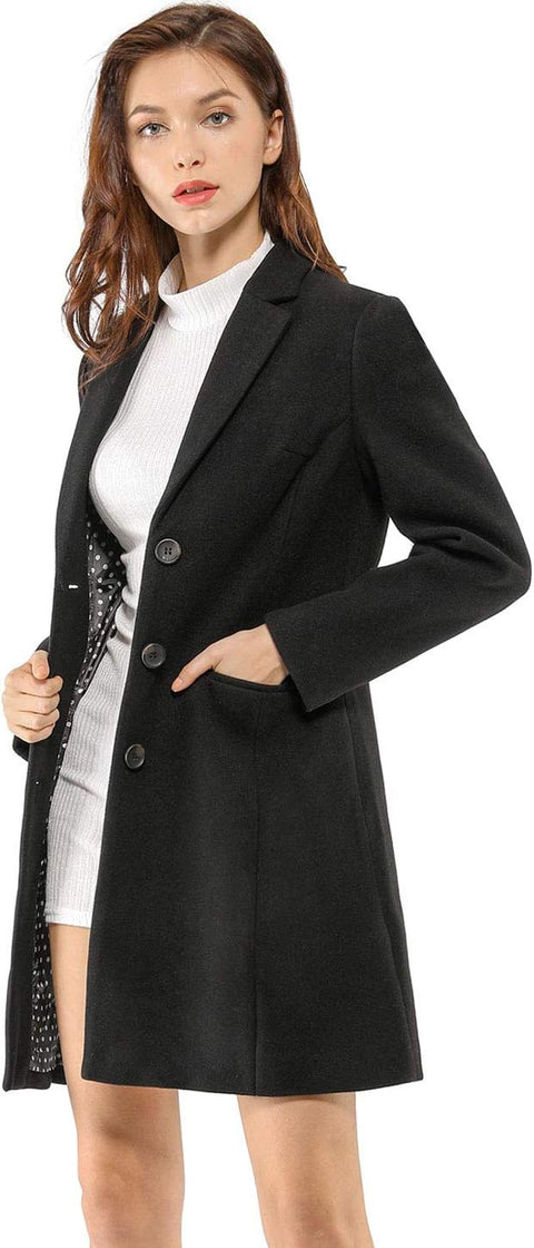 Winter Coats for Women, Single Breasted Notched Lapel, Winter Outwear