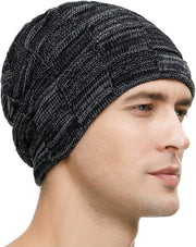 Slouchy Beanie for Men Winter Hats for Guys Cool Beanies Mens Lined Knit Warm Thick Skully Stocking Binie Hat