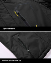 Men'S Waterproof Fleece Mountain Jacket Windproof Warm Ski Jacket Multi-Pockets