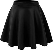 Women'S Plain Skater Skirt Basic A-Line Stretchy Flared Mini Flowy Skirt Multiple Colours plus Size Curve 8-22