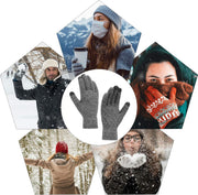 Winter Warm Gloves, Touchscreen Knitted Gloves, anti Slip Thermal Windproof Driving Running Cycling Gloves for Men Women