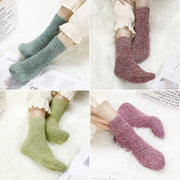 Thermal Winter Women Socks 5 Pairs Wool Warm Knitting Ladies Socks Vintage Style Soft Cotton Thick Woman Bed Sock Multicoloured for Home Office School Hiking, Ideal Christmas Gifts for Women