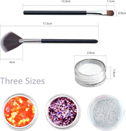 36 Pots Nail Art Glitter Sequins Powder, 24 Pots Holographic Nail Sequins & 12 Pots Extra Fine Glitter, Chunky Cosmetic Glitter for Body, Face, Eye, Lips, Card Making, Crafting, Scrapbooking