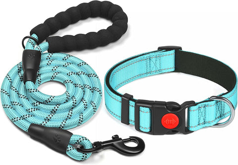 Reflective Dog Collar Padded with Soft Neoprene Breathable Adjustable Nylon Dog Collars for Small Medium Large Dogs