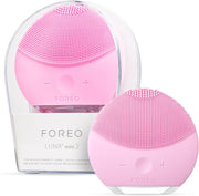 LUNA Mini 2 Facial Cleansing Brush - Travel Accessories - Face Massager Electric - All Skin Types Ultra-Hygienic Skincare - Simple Face Wash - Silicone Electric Face Cleanser - Pearl Pink