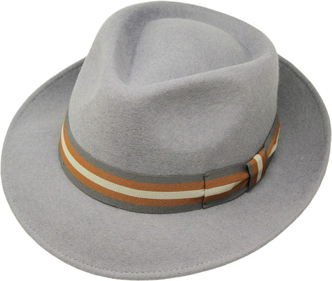 B&S Premium Doyle - Teardrop Fedora Hat - 100% Wool Felt - Crushable for Travel - Water Resistant - Unisex