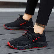 New Man Casual Shoes Fashion Men Sneakers Lace-Up Men Vulcanize Shoes Comfortable Autumn Flat Shoes Male-M06Black_8.5