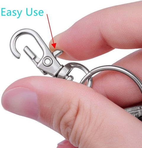 100PCS Premium Swivel Lanyard Snap Hook with Key Rings, Metal Hooks Keychain Hooks for Lanyard Key Rings Crafting