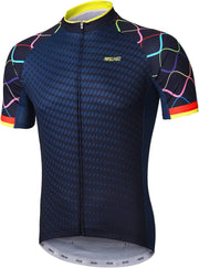 Mens Cycling Jersey Short Sleeves MTB Jersey Bright Bike T-Shirt Breathable Cycle Top ZY84