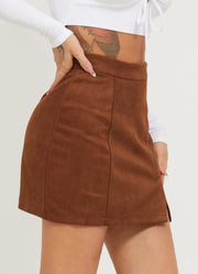 Women Suede Leather Skirt Corduroy a Line Pencil Skirt Sexy Mini Skirt Bodycon Going Out Office Work