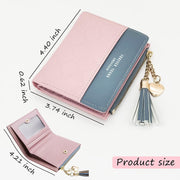 Leather Wallet, PU Small Purses for Women, Bifold Card Holder Small Purse with Zipper Coin Pocket, Multicard Women'S Wallets Coin Purse for Cash, Cion, Card, Bill (Pink)