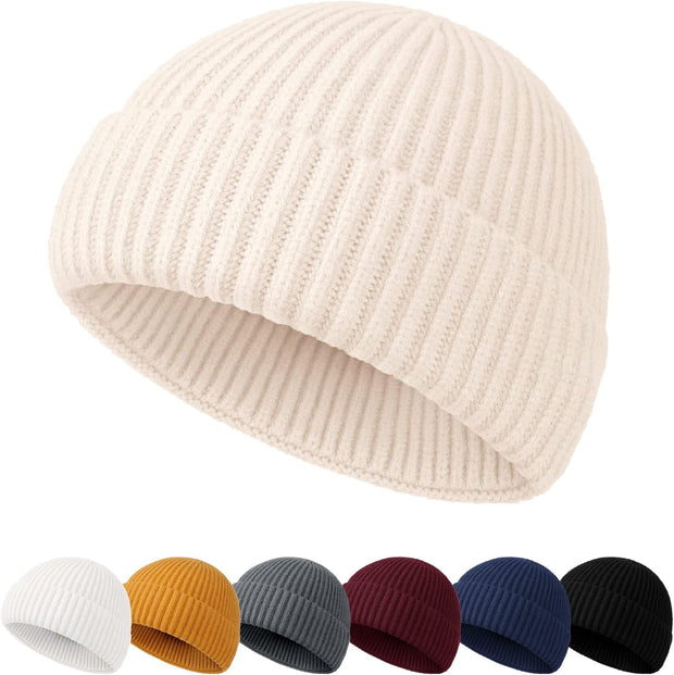 Beanie Hat Men - Fisherman Beanie Trawler Beanie Knitted Cuffed Winter Hat Skullcap Gifts for Men UK