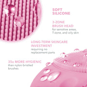 LUNA Mini 2 Facial Cleansing Brush - Travel Accessories - Face Massager Electric - All Skin Types Ultra-Hygienic Skincare - Simple Face Wash - Silicone Electric Face Cleanser - Pearl Pink