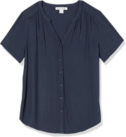 Women'S Short-Sleeve Woven Blouse