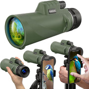 12X50 High Power Monocular Telescope with Smartphone Holder & Tripod for Adults & Kids, Waterproof FMC HD Lens & Scope for Bird Watching, Camping, Hiking, Hunting, Concert, Wildlife, Travel