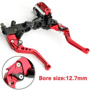 Universal 7/8 Inch 22Mm Motorcycle Brake Clutch Lever Motorbike Handlebar Brake Master Cylinder Reservoir Brake Levers Set for Dirt Bike Scooters Red